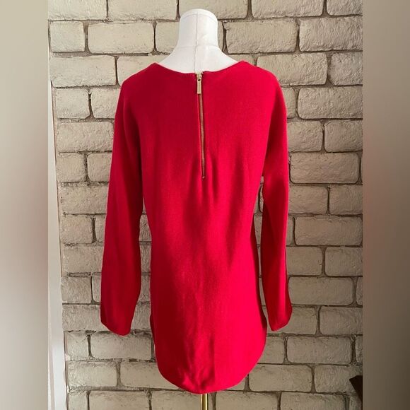 Michael Kors Red Knit Sweater with Gold Zipper - Picture 4 of 7